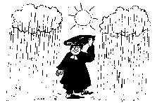 Pfarrer im Regen